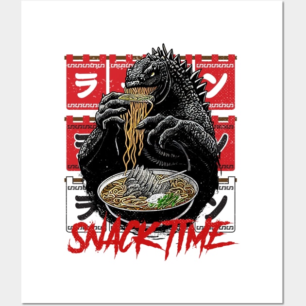 Godzilla Ramen Snacktime Wall Art by EdSan Designs